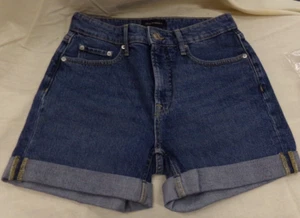 FREE ASSEMBLY Womens Size 4 Blue Jean Denim Cuffed Shorts - Picture 1 of 2