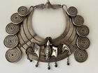 MIAO CHINESE HILL TRIBE Antique Silver Collar Bat Necklace 