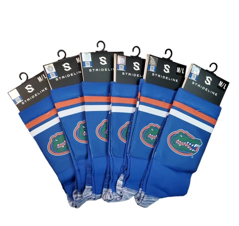 Florida Gators Premium Socks Crew Cut Athletic Wear Lot of 6 Wholesale Cover