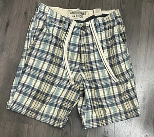 Abercrombie & Fitch Shorts Plaid Check Heavy Button Fly Y2K 32 (tag 30) - Picture 1 of 9