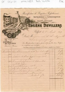 Dépt 90 - Belfort - Belle Entête Imprimerie & Lithographie à Vapeur - 01/04/1897 - Picture 1 of 1