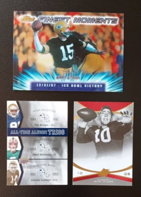 Bart Starr and Paul Hornung Lot,2000 Topps Finest Bart Starr 1 of 7, 2013 SPX - Image 1 of 4