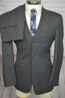 Perry Ellis Mens Gray REG FIT 3 Button 2 Piece Suit 38R Jacket 32x28 Pant - Image 1 of 4