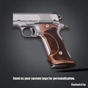 KSD Branded, Customizable Sig Sauer 1911 FIT Model Compatible Walnut Grip - Picture 1 of 4