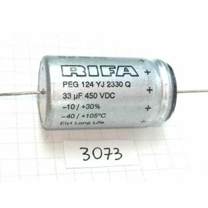 Capacitor 33uF 450V 20x37 105C RIFA PEG-124 Axial Electrolytic Low ESR/ESL LL - Picture 1 of 4