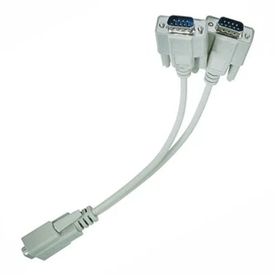 RS232 Mouse Monitor Splitter Y Cable DB9 Female F to 2x DB9 DB 9 Male M Adapter - Picture 1 of 3