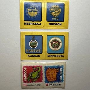 Post Cereal State Flag & Horoscope Stickers Gag Inc. Kelloggs NE OR KS MN - Picture 1 of 8