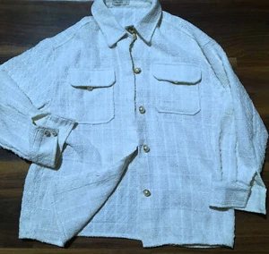 VERA&LUCY shacket JACKET off WHITE tweed size L(bust 116-120cm) - Picture 1 of 10