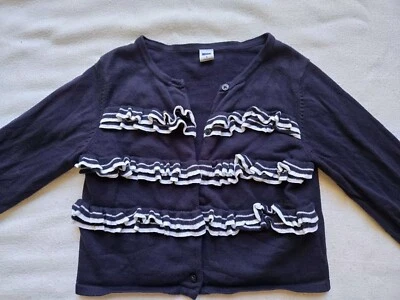 Janie & Jack Navy Blue & White Striped Crop Sweater - 6+ - Изображение 1 из 4