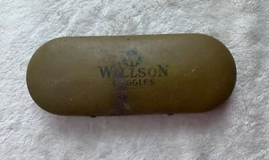 Vintage Willson Goggles Metal Eyewear Case Olive Green 5.5" Long*Read(Just Case) - Picture 1 of 8