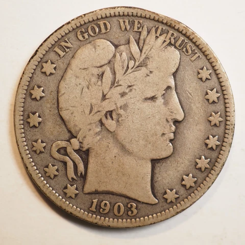 1903  O  BARBER HALF DOLLAR ***NICE COIN!***  FREE SHIPPING! A3662 Cover