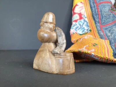 Old Shoushan Carved Stone Fisherman …beautiful collection and display piece - image 1 of 4