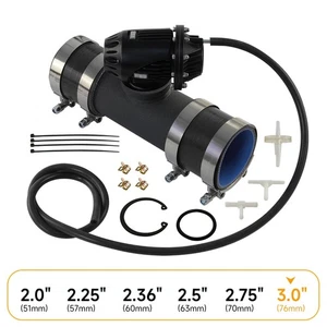 SSQV Blow Off Valve SQV IV + 76mm Alloy Flange Adapter Pipe+Silicone Hose Black - Picture 1 of 10