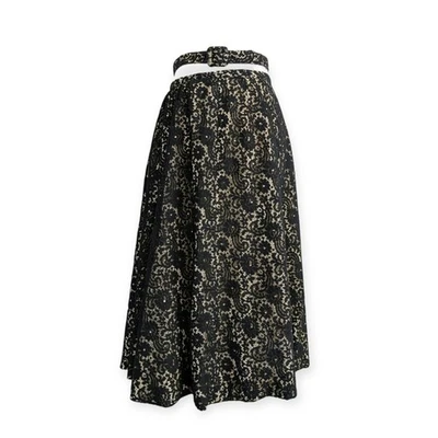 Illusion Lace Vintage 50's 60's Full Skirt matching belt ~ rhinestones SZ S - Image 1 of 4