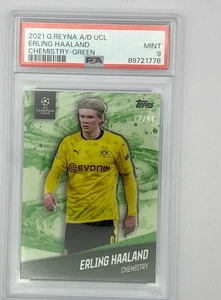 2020/21 G.Reyna A/D UCL Erling Haaland /98 PSA 9 Chemistry-Green - Bild 1 von 1
