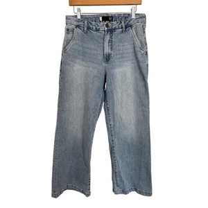 KUT From The Kloth Meg Trouser Wide Leg High Rise Jeans Size 8 Light Wash EUC - Picture 1 of 12