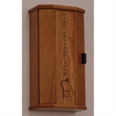 Wooden Mallet Fire Extinguisher Cabinet in Medium Oak