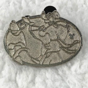 Disney Paris Pin Hidden Mickey Trading Goofy Horse 20 of 20 Oval Silver Tone - Picture 1 of 5