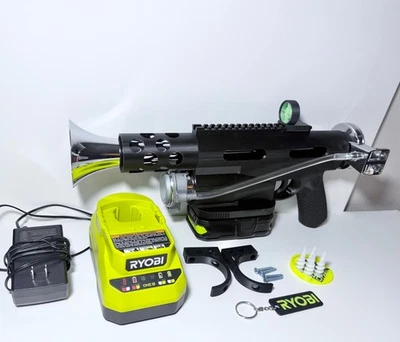 Carbon Fiber Air Horn Gun LOUDEST HORN! With Battery + Charger + extras (Chrome) - Image 1 of 4