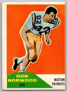 1960 Fleer #97 Don Norwood Boston Patriots - Picture 1 of 2