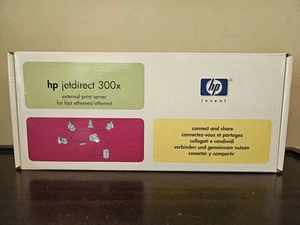 HP JetDirect 300X J3263A External Print Server 10/100 Mbps RJ45 Ethernet - New - Photo 1/3