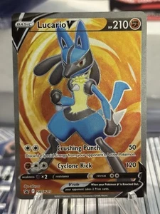 2022 Lucario V SWSH213 Black Star Promo Full Art Pokemon Card  - Picture 1 of 3