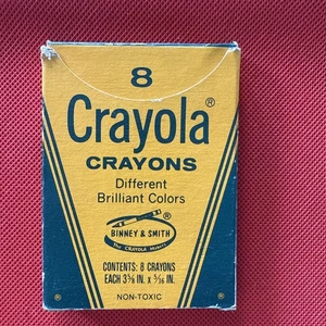 Vintage Schachtel mit 8 unbenutzten Crayola Buntstiften 60er 70er Jahre? USA Brillante Farben sehr guter Zustand - Bild 1 von 3