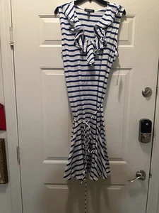 Ralph Lauren Übergröße 3X – neu mit Etikett regulär 119 $ blau/weiß gestreiftes Kleid - Bild 1 von 5