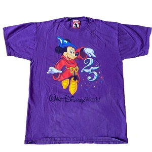 Vintage Walt Disney World 25th Anniversary Mickey Mouse T-Shirt Size Large - Picture 1 of 7
