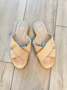 Eileen Fisher hellbraune Leder-Sandale Pantoletten Größe 6,5 - Bild 1 von 4