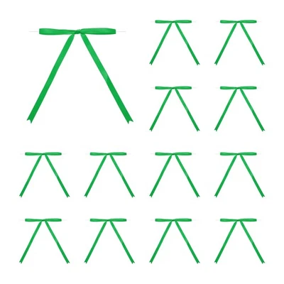 50 Piezas 5x7" Arcos de Corbata Giratoria Cinta de Satén Arcos de Envoltura Verde Hierba Foto 1 de 4