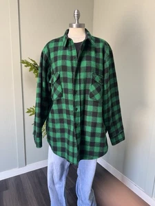 L.L. Bean Wool Maine Guide RARE PrimaLoft Lined Green Black Plaid Size X-Large - Picture 1 of 13