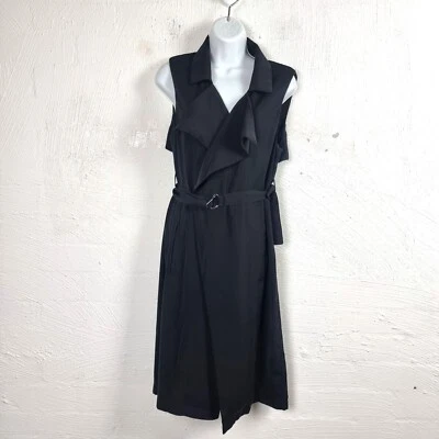 Vestido envolvente SUNNY GIRL para mujer talla 10 negro satinado sin mangas cuello en V Foto 1 de 4