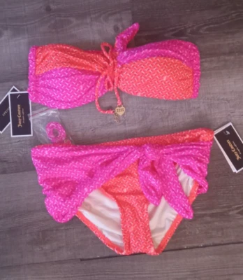 Nuevo $169. Traje de baño Juicy Couture pequeño bikini retorcido hermana sin tirantes Foto 1 de 4