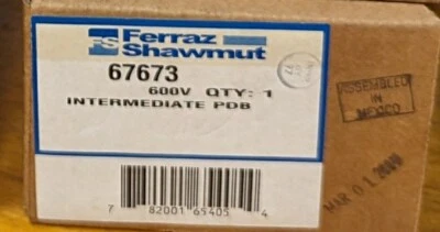 FERRAZ SHAWMUT 3 PHASE POWER DISTRIBUTION BLOCK  67673 600 Volt 408) - Image 1 of 4