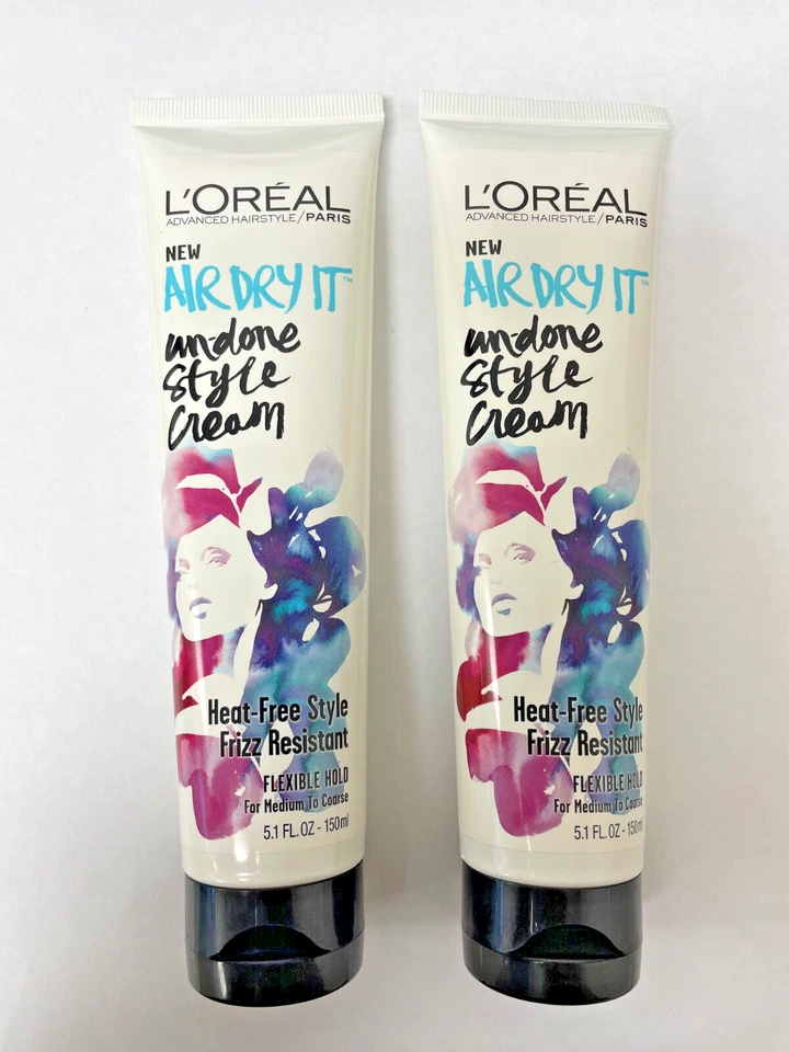 Paquete de 2 Crema Estilo Deshecho L'Oreal Paris Air Dry It Undone Peinado Avanzado 5.1 OZ Foto 1 de 1