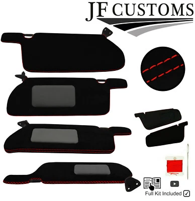 2x FUNDAS PARASOL DE GAMUZA PUNTO DE CRUZ ROJO PARA NISSAN SKYLINE R33 GTR GT-T 93-98 Foto 1 de 4