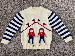 Vintage 80s 90s Ski knit Sweater 4T Toddler Kids VTG