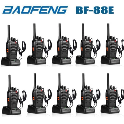 Baofeng BF-88E Walkie Two Way Talkies Radio PMR 16CH Long Range+Earphones Lot - Image 1 of 4