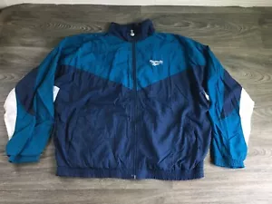 Chaqueta Reebok Calentamiento Años 90 De Colección Rompevientos Nailon Color Bloque Funcionando Cremallera Completa XL - Imagen 1 de 10