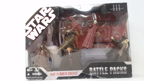 Star Wars Battle Packs, Jedi vs Darth Sidious, Kit Fisto, Mace Windu, Saesee Cover