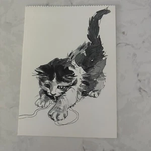 Tarjetas Hallmark 1989 de CATS! Ilustración de gato e hilo postal de Neil Orlowski - Imagen 1 de 6