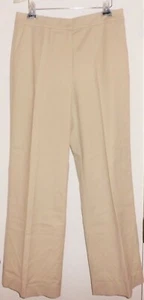 St. John Wmn Tan Cotton Blend Work Nicer Dress Pants sz 12 Fly Front Made in USA - Picture 1 of 9