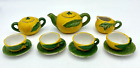 Vintage Miniature Lemon Bisque Porcelain Tea Set 13 Pieces Made in Japan