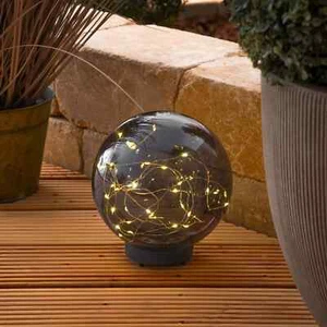⌀ Bola solar LED de 20 cm bola de jardín blanco cálido lámpara decorativa solar lámpara de jardín - Imagen 1 de 5