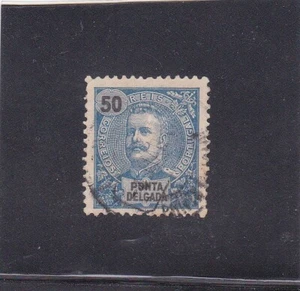 PONTA DELGADA / AZORES D. Carlos I 50 R. (1897) Used - Picture 1 of 1