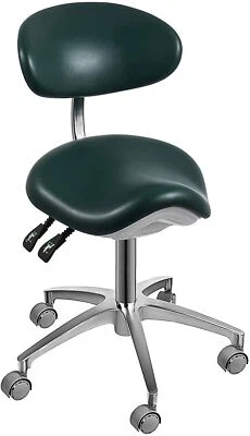 Mobile Dental Chair Saddle Doctor's Dentist Hygienist Stool Imported PU Leather - Image 1 of 4