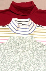 Women New 100% Cotton Long Sleeve Mock-Neck Tee - Choice Size & Color - Picture 1 of 8