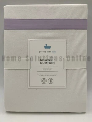 Cortina de ducha de algodón decorativa Pottery Barn para niños púrpura 72" cuadrada #F56H Foto 1 de 4