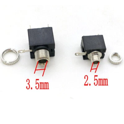 2.5mm 3.5mm Female MONO Audio Switched Socket Panel Jack Connector Adapter Plug - Image 1 of 3